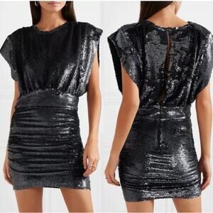NWT $618 IRO Miracle Dress Anthracite 34/US 2 Revolve Sequins